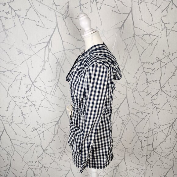 Daughters of The Liberation Navy Gingham Full Zip Rain Jacket - Picture 3 of 8